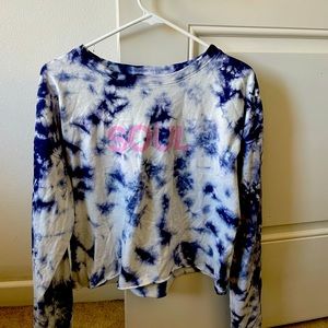 Soul cycle tie dye long sleeve t shirt